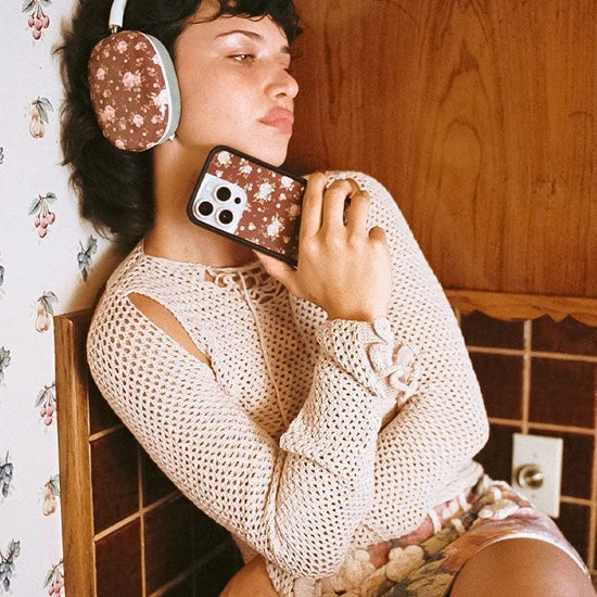 Brown Floral iPhone Case - Image 15