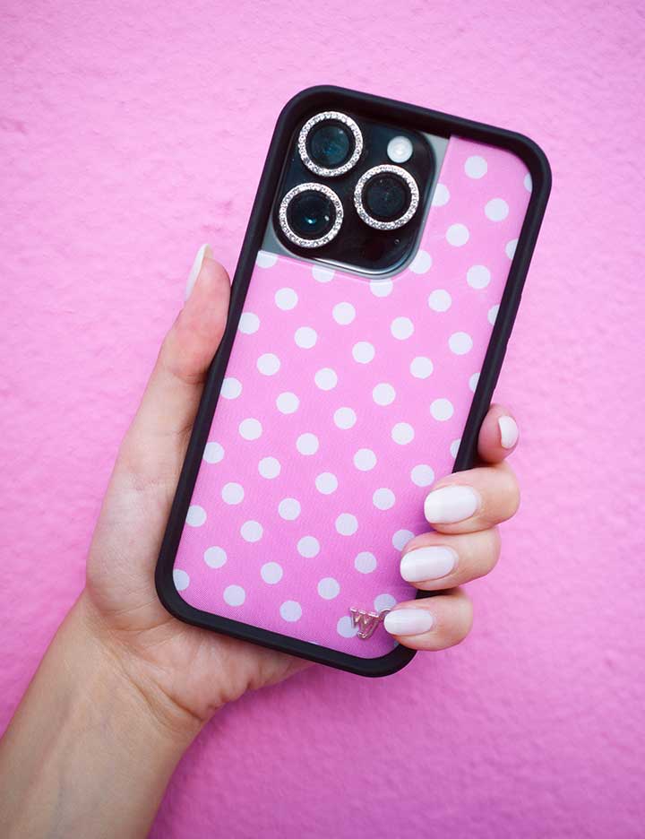 Polka Dot | Pink and White iPhone Case - Image 45